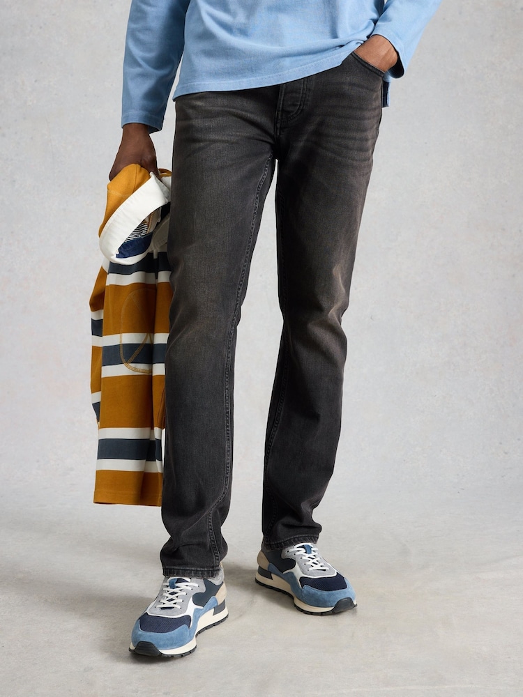 White Stuff Washed Black Seaton Straight Jeans - Image 1 of 6