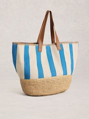 White Stuff Blue Mia Canvas Tote Bag - Image 1 of 4