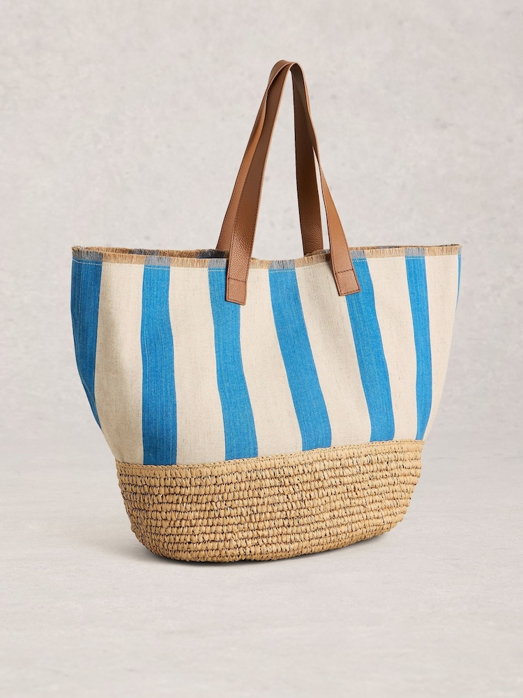 White Stuff Blue Mia Canvas Tote Bag - Image 1 of 4