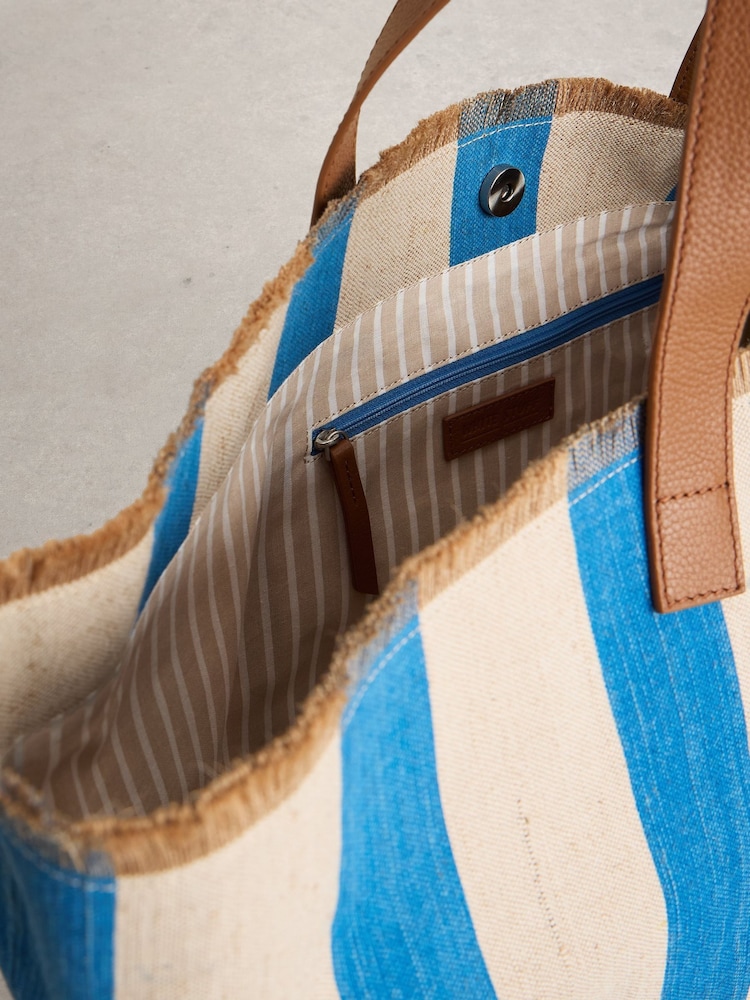 White Stuff Blue Mia Canvas Tote Bag - Image 4 of 4