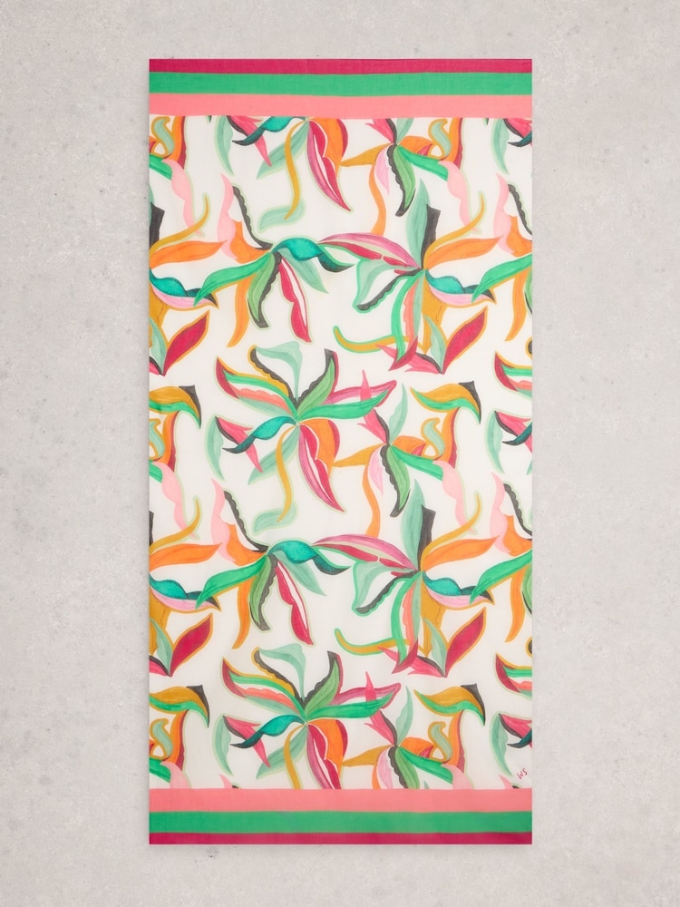 White Stuff Green Cotton Beach Scarf - Image 2 of 3 White Stuff Green Cotton Beach Scarf - Image 2 of 3