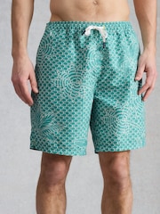 White Stuff Green Ventnor Palm Geo Swimshort - Image 1 of 6