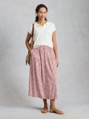 White Stuff Pink Dana Jersey Maxi Skirt - Image 3 of 6