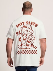 BadRhino Big & Tall White Longline Hot Slice T-Shirt - Image 3 of 7
