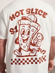 BadRhino Big & Tall White Longline Hot Slice T-Shirt - Image 4 of 7