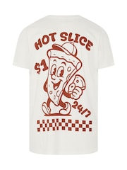 BadRhino Big & Tall White Longline Hot Slice T-Shirt - Image 7 of 7