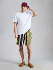 White Stuff Green Ventnor Stripe Swim Shorts - Image 1 of 6