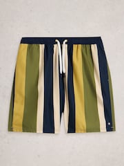 White Stuff Green Ventnor Stripe Swim Shorts - Image 5 of 6