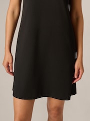 Adrianna Papell Black Petite Pearl Crepe Short Dress - Image 4 of 5