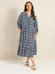 Evans Blue Metallic Dress - Image 1 of 5