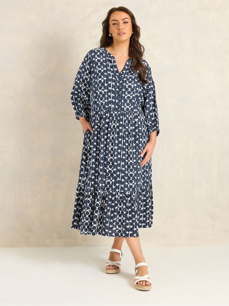 Evans Blue Metallic Dress - Image 1 of 5 Evans Blue Metallic Dress - Image 1 of 5