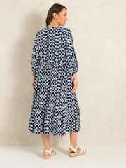 Evans Blue Metallic Dress - Image 3 of 5