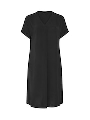 Evans Black Pleated Front Knee Length Dress - Image 5 of 5