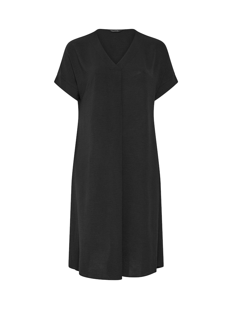 Evans Black Pleated Front Knee Length Dress - Image 5 of 5