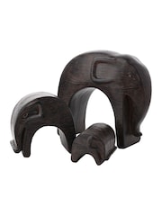 Widdop Set of 3 Dark Brown Nesting Elephants - Image 2 of 2