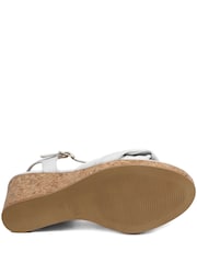 Jones Bootmaker White Leather Wedge-Heeled Sandals - Image 4 of 5