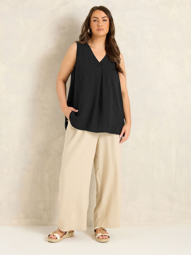Evans Black Pleated Front Swing Vest - Image 2 of 5 Evans Black Pleated Front Swing Vest - Image 2 of 5