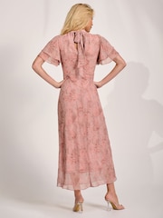 Jolie Moi Light Pink High Neck Angel Sleeve Chiffon Maxi Dress - Image 2 of 6