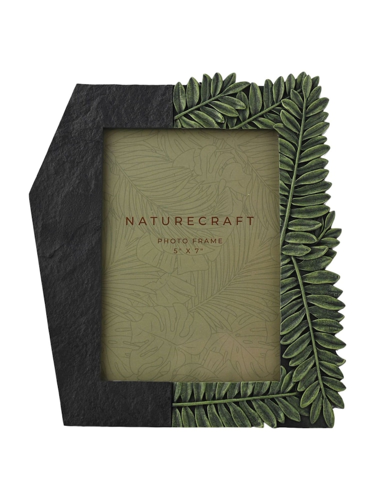 Widdop Green Flagstone Fern Leaf Resin Photo Frame - Image 1 of 2