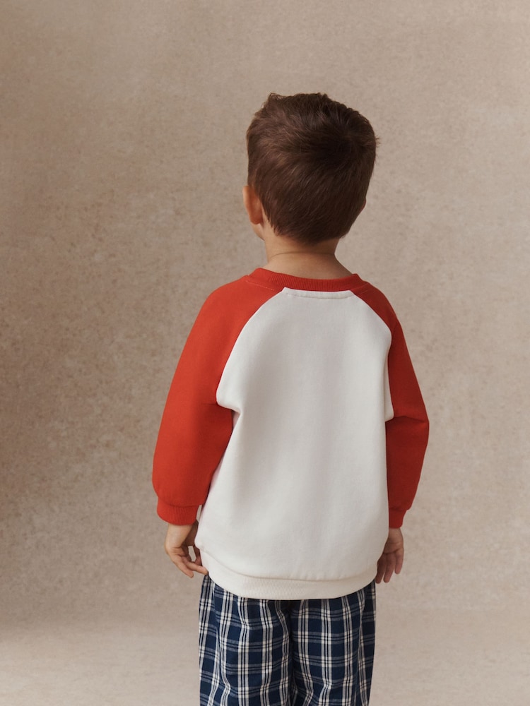Red/White Happiest With A Snack Printed Crew Neck Sweat Top (3mths-7yrs) - Image 2 of 7