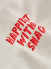 Red/White Happiest With A Snack Printed Crew Neck Sweat Top (3mths-7yrs) - Image 6 of 7