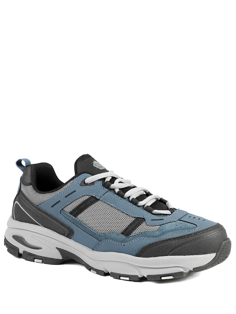 Pavers Blue Extra Wide Leather Memory Foam Lace Up Trainers - Image 2 of 5 Pavers Blue Extra Wide Leather Memory Foam Lace Up Trainers - Image 2 of 5