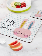 Personalised Easter Bunny Placemat and Coaster Set by Treat Republic - Image 2 of 3