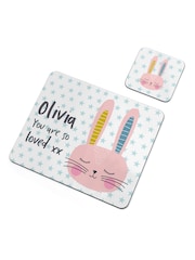 Personalised Easter Bunny Placemat and Coaster Set by Treat Republic - Image 3 of 3