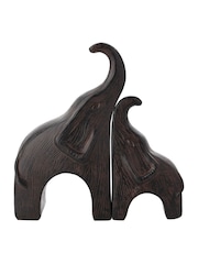 Widdop Set of 2 Dark Brown Elephants - Image 1 of 2