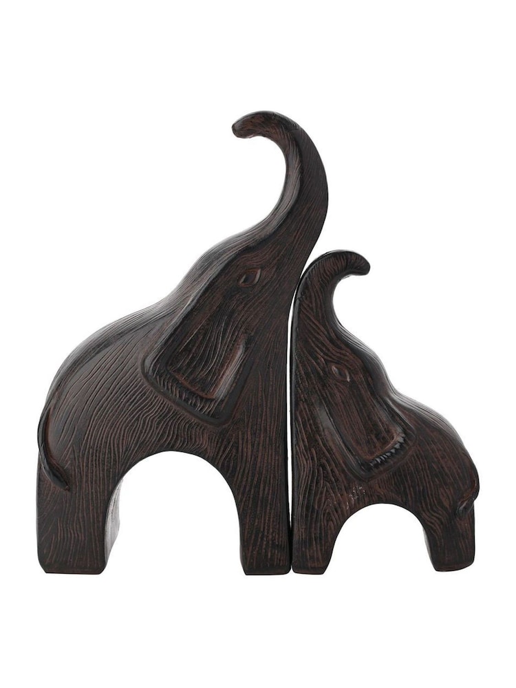 Widdop Set of 2 Dark Brown Elephants - Image 1 of 2