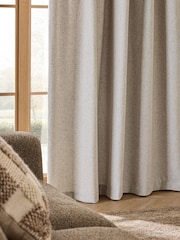 Natural Soft Weave Linen Blend Pencil Pleat Super Thermal Curtains - Image 4 of 5