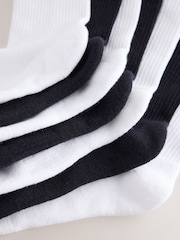 Black/White Ribbed Sport Ankle Socks 7 Pack - Image 3 of 5