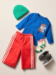 Red Wide Leg Side Stripe Joggers (3mths-7yrs) - Image 2 of 9