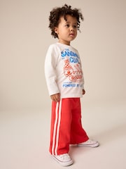 Red Wide Leg Side Stripe Joggers (3mths-7yrs) - Image 3 of 9