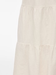VILA Natural Linen Viscose High Waisted Ankle Maxi Skirt - Image 5 of 7