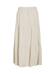 VILA Natural Linen Viscose High Waisted Ankle Maxi Skirt - Image 7 of 7
