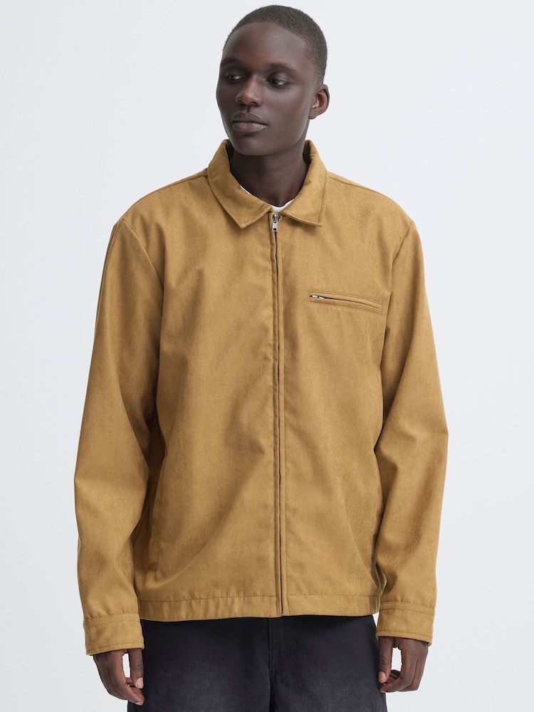 Blend Brown Fossy Zip-Front Jacket - Image 1 of 4