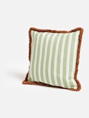 Oliver Bonas Green Issey Striped Cushion Cover - Image 2 of 6