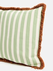 Oliver Bonas Green Issey Striped Cushion Cover - Image 3 of 6