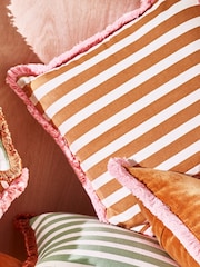 Oliver Bonas Brown Issey Striped Cushion Cover - Image 1 of 6
