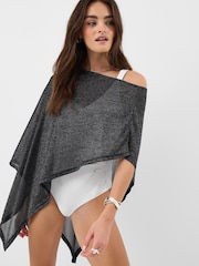 Accessorize Black Shimmer Poncho - Image 1 of 4