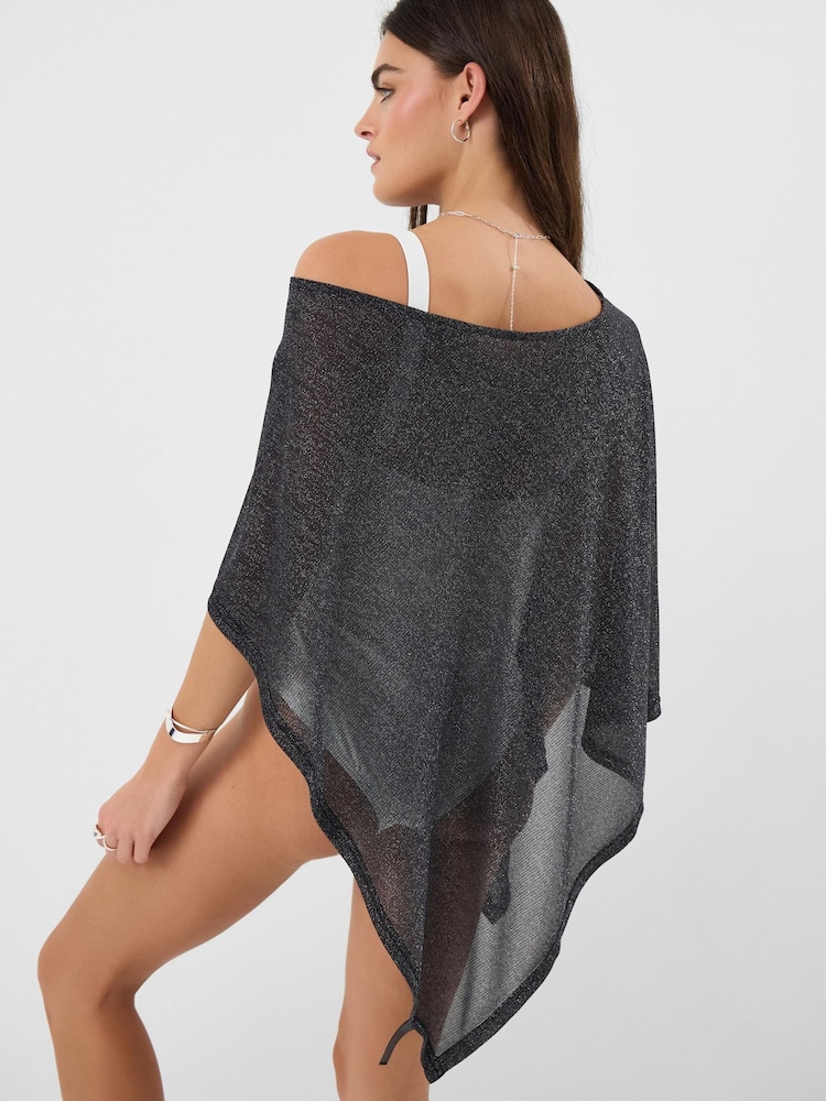 Accessorize Black Shimmer Poncho - Image 2 of 4 Accessorize Black Shimmer Poncho - Image 2 of 4