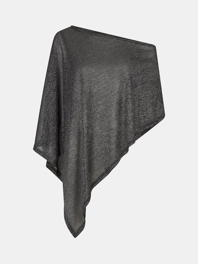 Accessorize Black Shimmer Poncho - Image 4 of 4 Accessorize Black Shimmer Poncho - Image 4 of 4