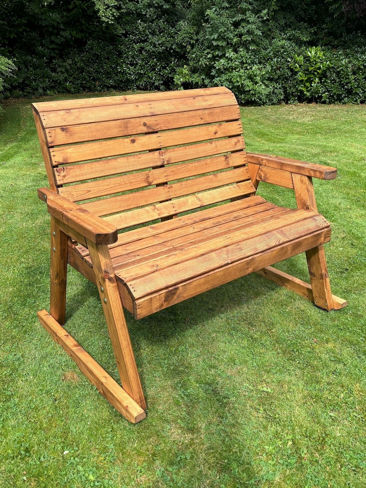 Charles Taylor Brown 2 Seater Rocker Garden Bench - Image 1 of 3 Charles Taylor Brown 2 Seater Rocker Garden Bench - Image 1 of 3
