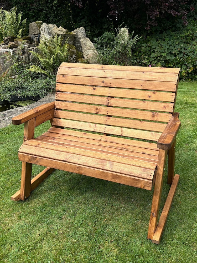 Charles Taylor Brown 2 Seater Rocker Garden Bench - Image 2 of 3 Charles Taylor Brown 2 Seater Rocker Garden Bench - Image 2 of 3