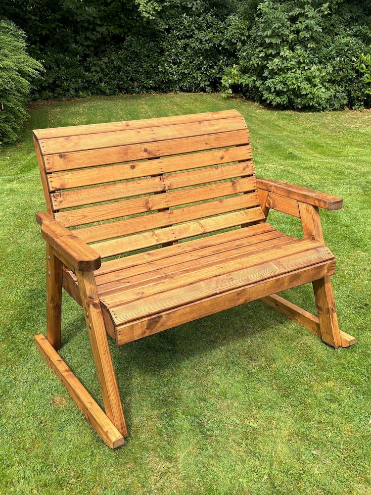 Charles Taylor Brown 2 Seater Rocker Garden Bench - Image 3 of 3 Charles Taylor Brown 2 Seater Rocker Garden Bench - Image 3 of 3