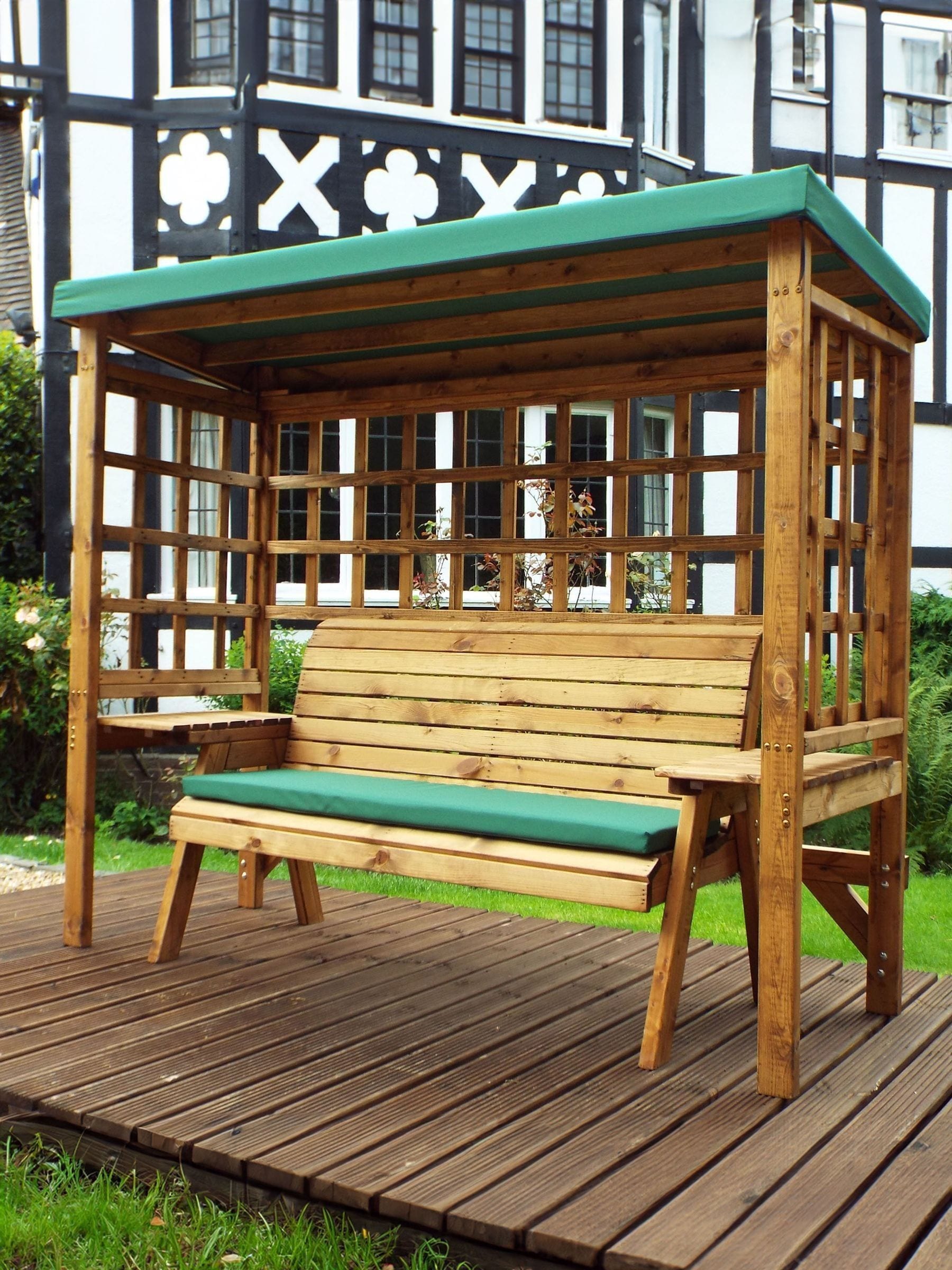 Charles Taylor Wentworth 3 Seater Arbour - Green Roof Cover - FSC Certified Wood - Image 4