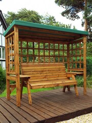Charles Taylor Brown Wentworth 3 Seater Garden Arbour and Bench - Image 4 of 6