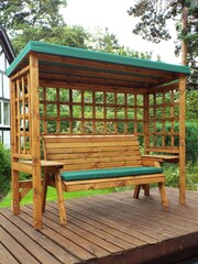 Charles Taylor Brown Wentworth 3 Seater Garden Arbour and Bench - Image 5 of 6