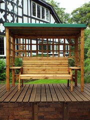 Charles Taylor Brown Wentworth 3 Seater Garden Arbour and Bench - Image 6 of 6